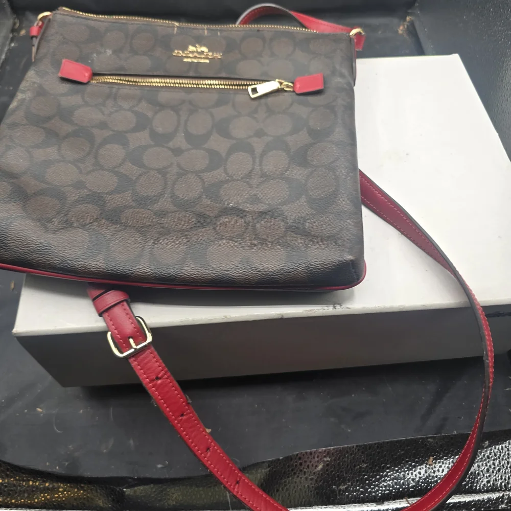 Coach Brown and Red Crossbody‎ Bag